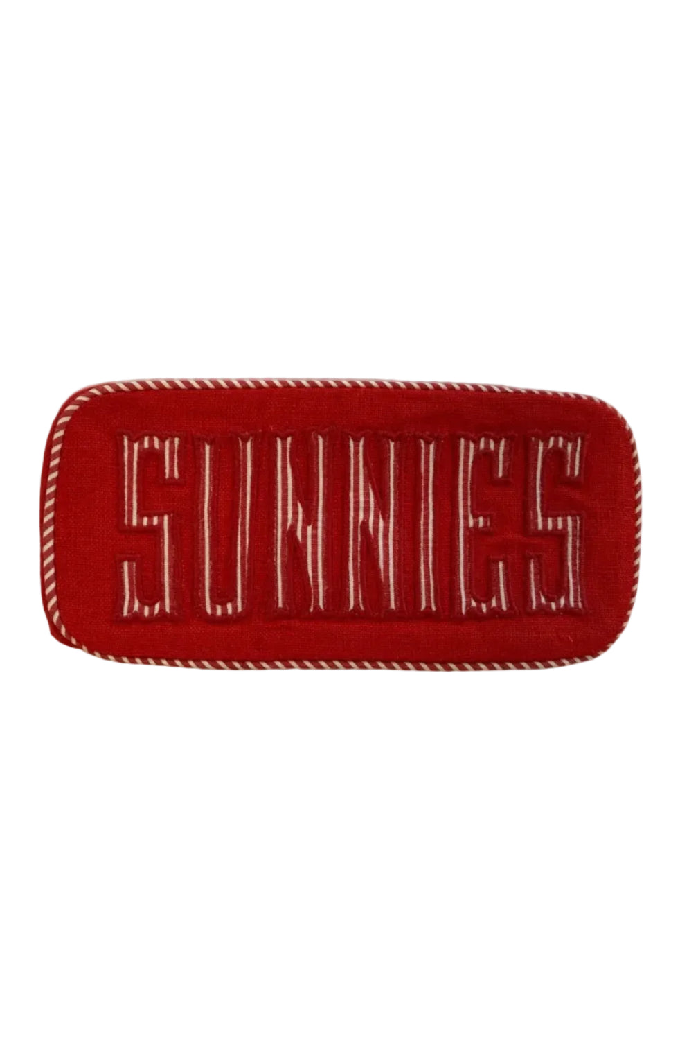 "SUNNIES" Double Eye Glass Case in Red and White Pinstripe