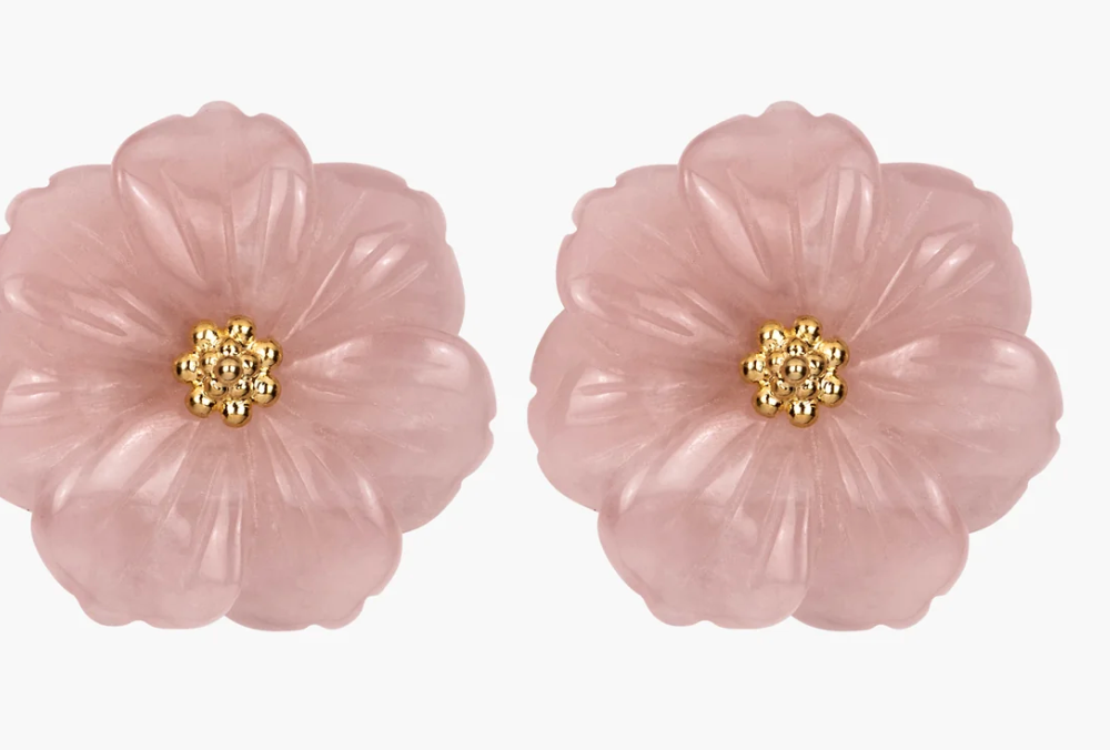 Wynne Earrings Rose Quartz