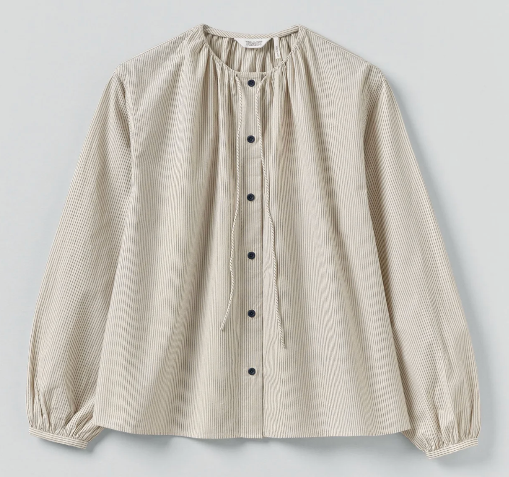 Gathered Stripe Shirt