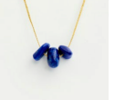Sharrarah Multi Drop Lapis Bead Necklace - 3 beads NECKLACE