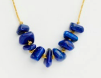 Sharrarah Multi Drop Lapis Bead Necklace - 9 beads NECKLACE