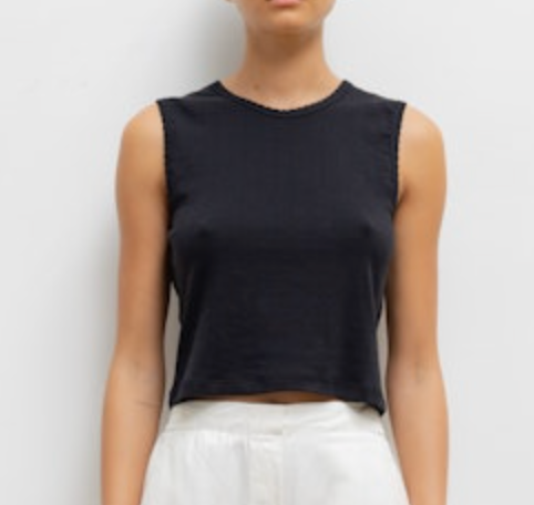 Pointelle Sleeveless Crew