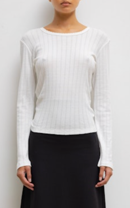 Pointelle Slim Fit Long Sleeve