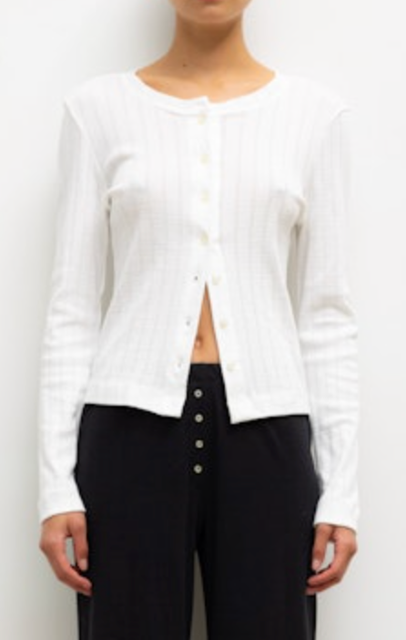 Pointelle Classic Crew Cardigan