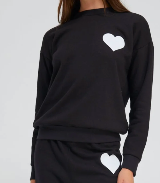 Vintage White Heart Sweatshirt