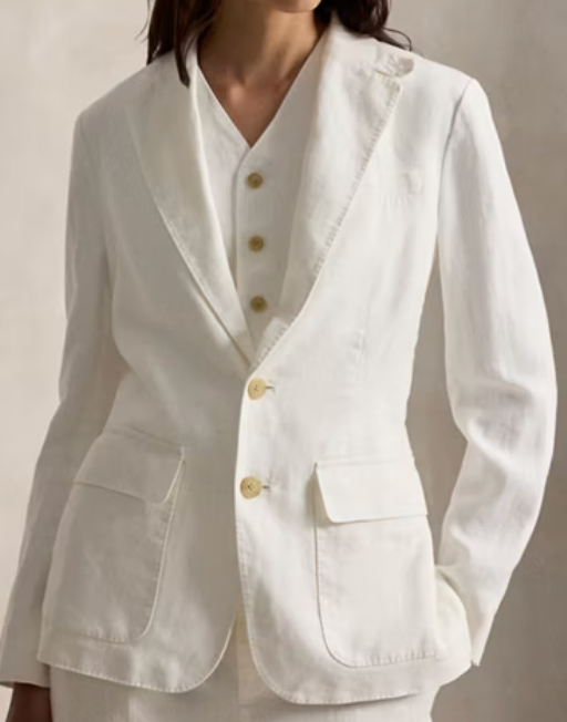 Single-Breasted Linen Blazer