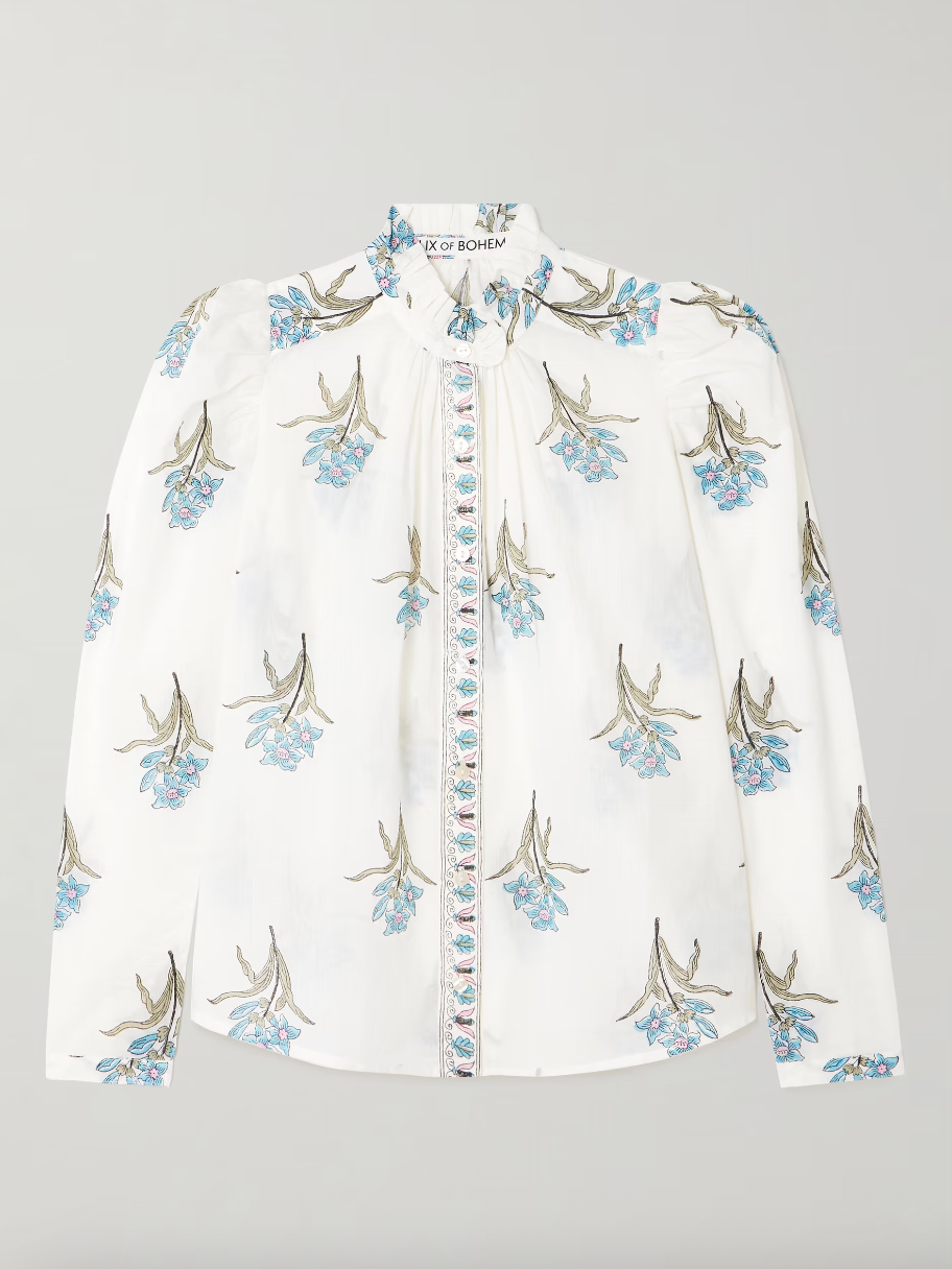 Artemis Sky Mist Flower Shirt