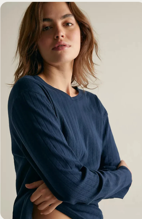 The Pointelle V-Neck Longsleeve