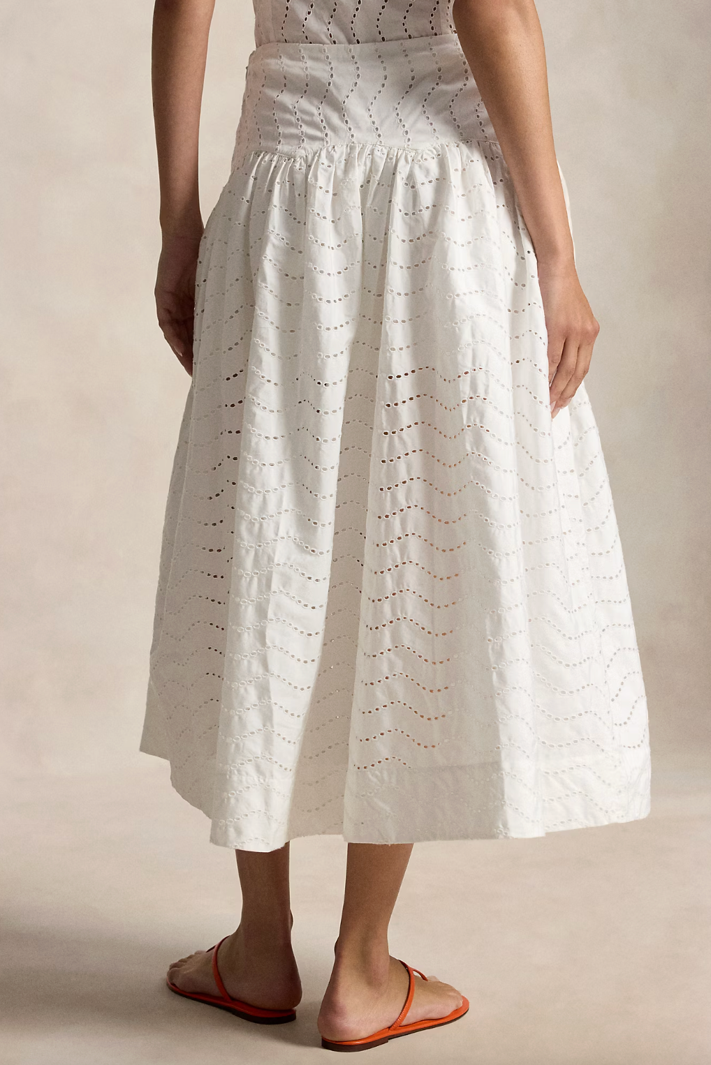 Cotton Eyelet Maxi Skirt