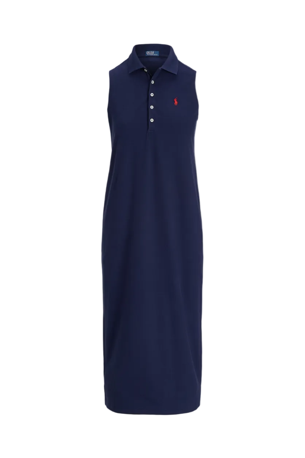 Stretch-Cotton Sleeveless Polo Dress