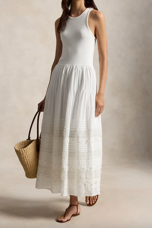 Lace-Trim Tank Dress