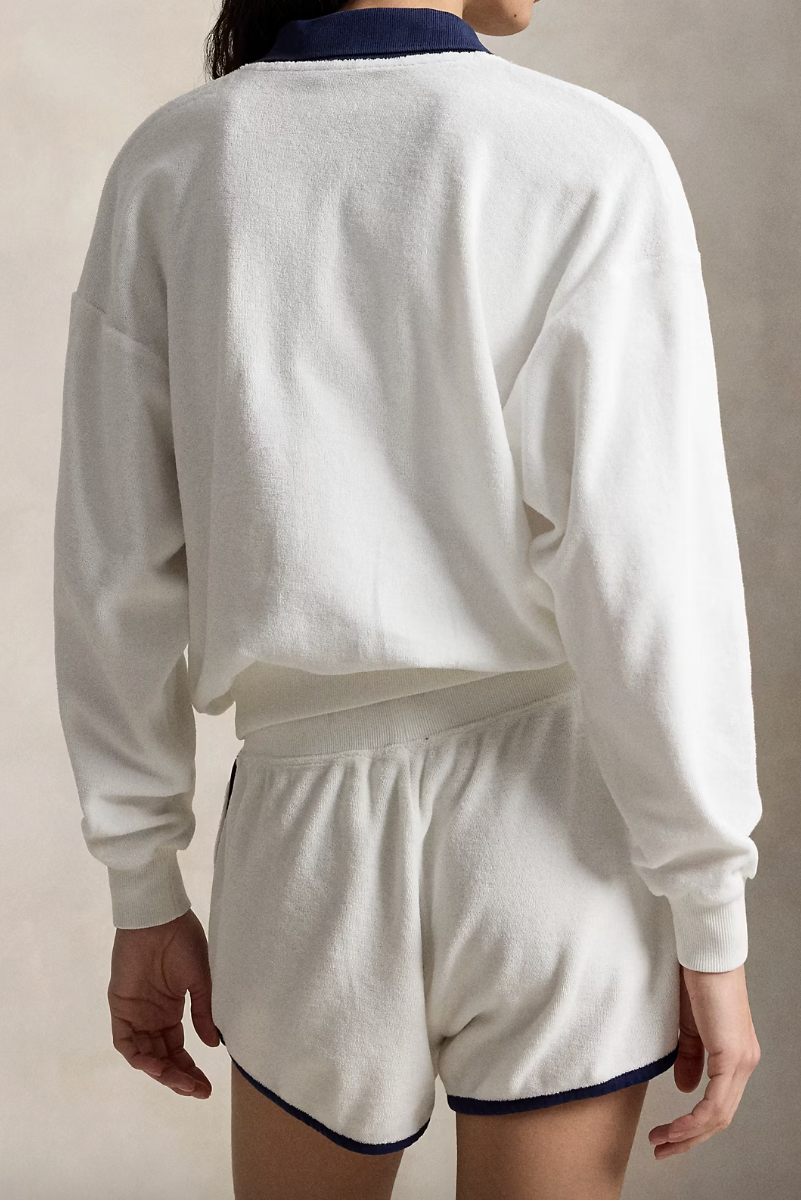 Terry Long-Sleeve Polo Shirt