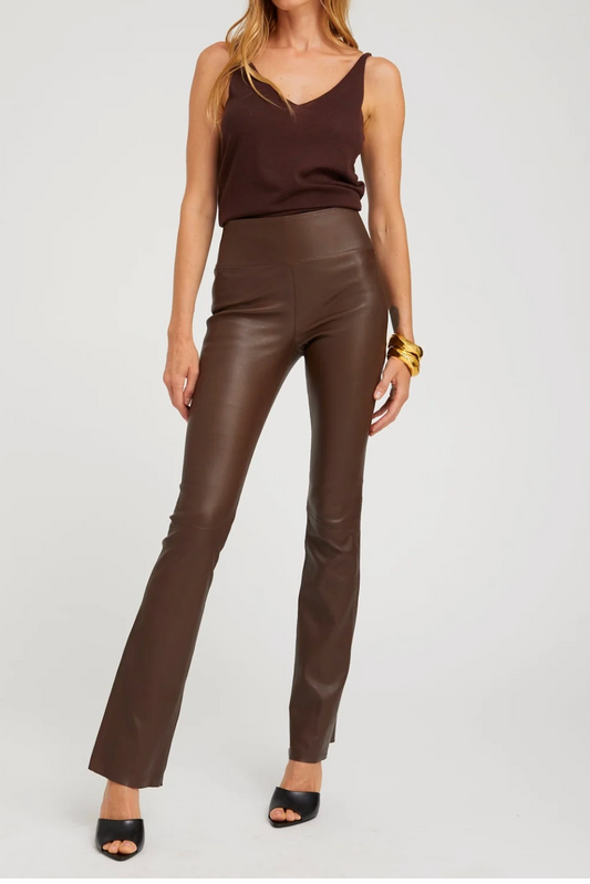 Leather Micro Flare Pants