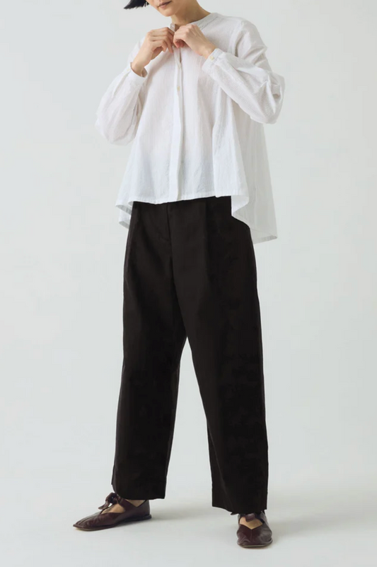 Seersucker Cotton Shirt in White Salt