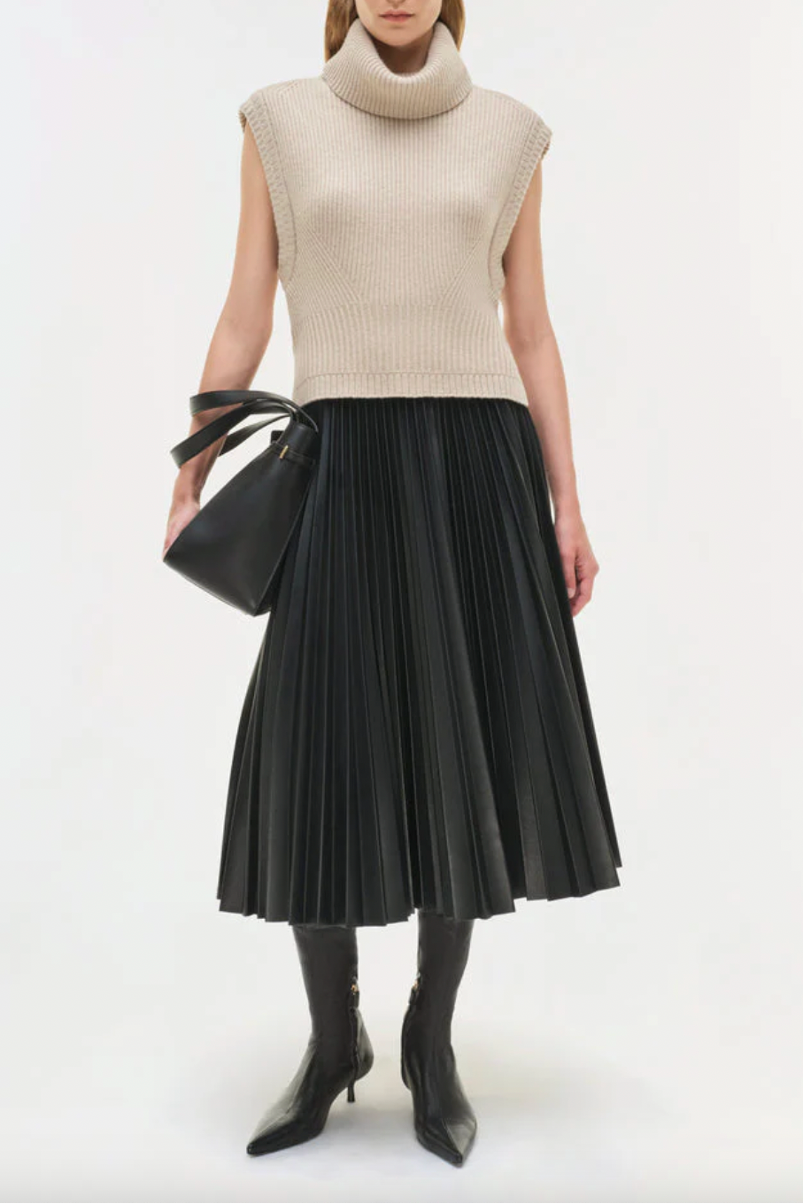 Kezia Vegan Leather Midi Skirt