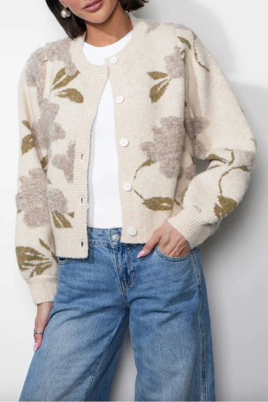 Skylar Cozy Floral Cardigan
