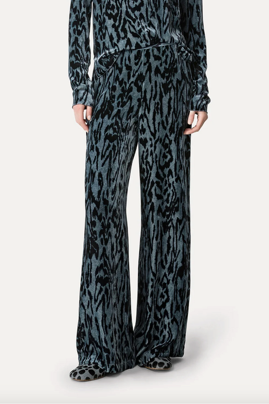 Moiree Print Velvet Pants