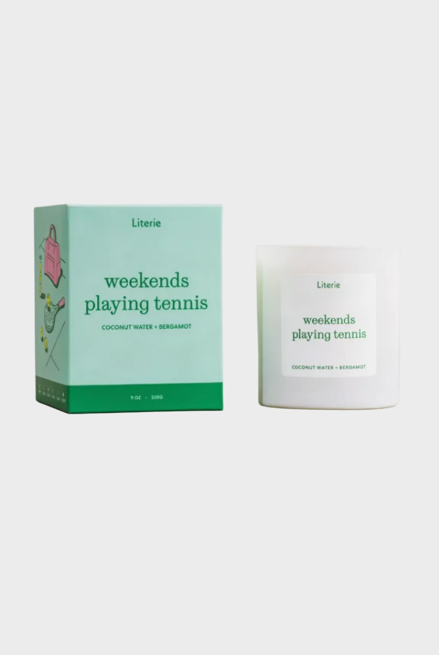 Weekends Playing Tennis Candle