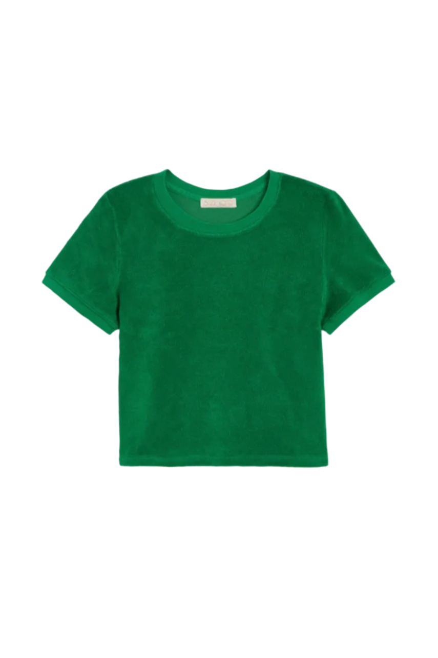 Capri Terry Crew Neck Tee in Clover