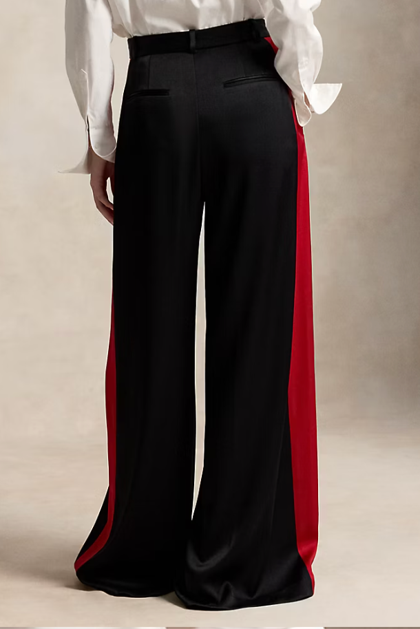 Crepe Wide-Leg Tuxedo Pant