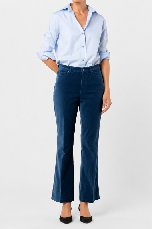 Kendall 5-Pocket Jean in Dutch Blue Velveteen