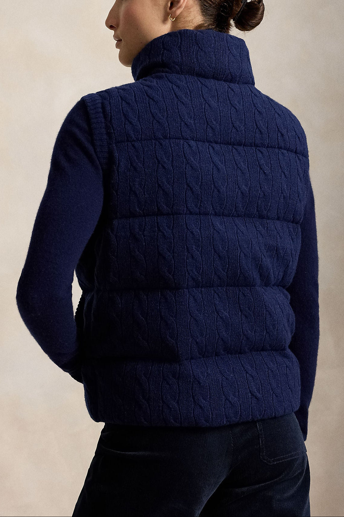 Cable-Knit Wool-Cashmere Quilted Vest
