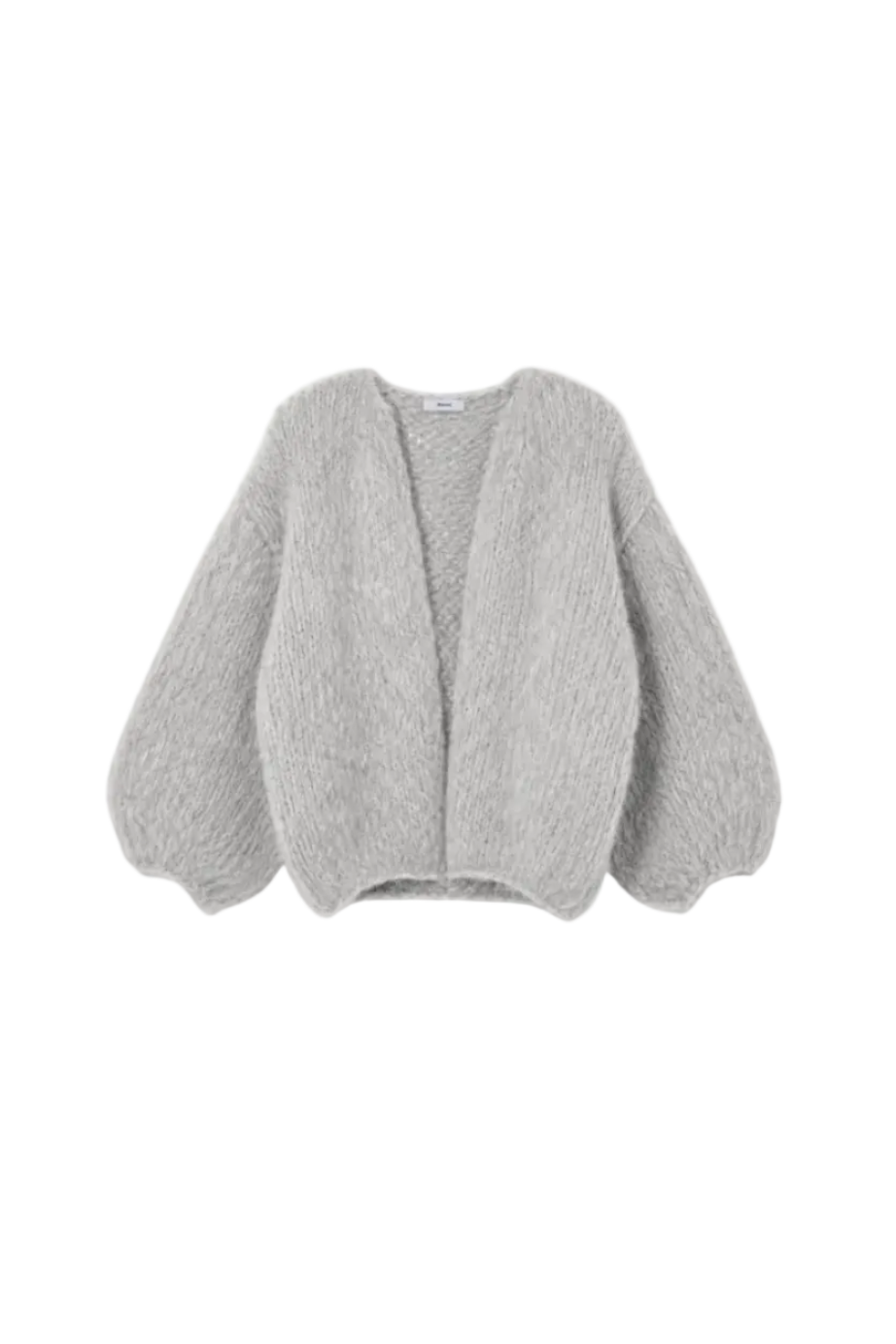 Fleecy Alpaca Bomber Cardigan in Sweater Grey