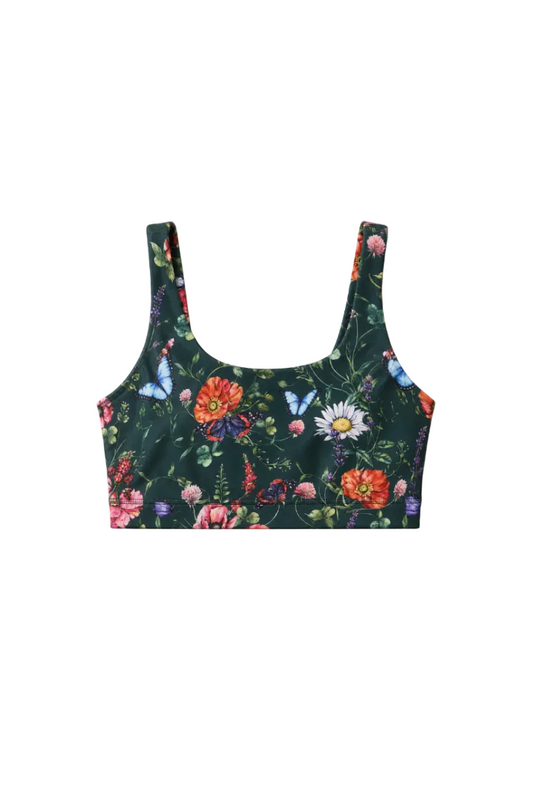 Hi-Shine Scoop Neck Bra in Butterfly Floral