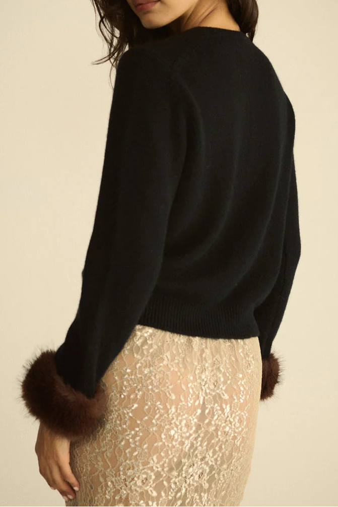 Clara Cashmere Cardigan in Black