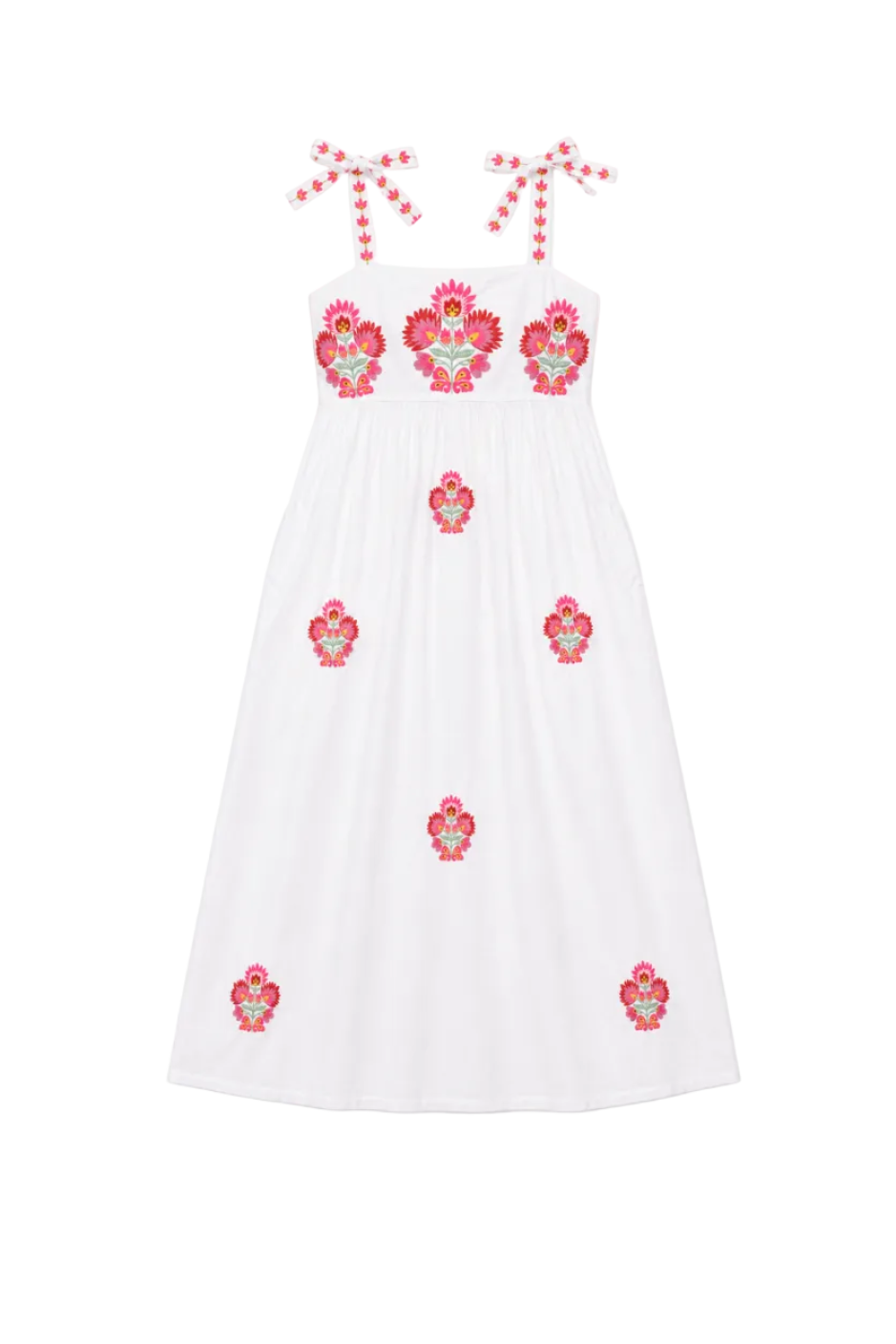 Agate Lotus Flower Dress in White
