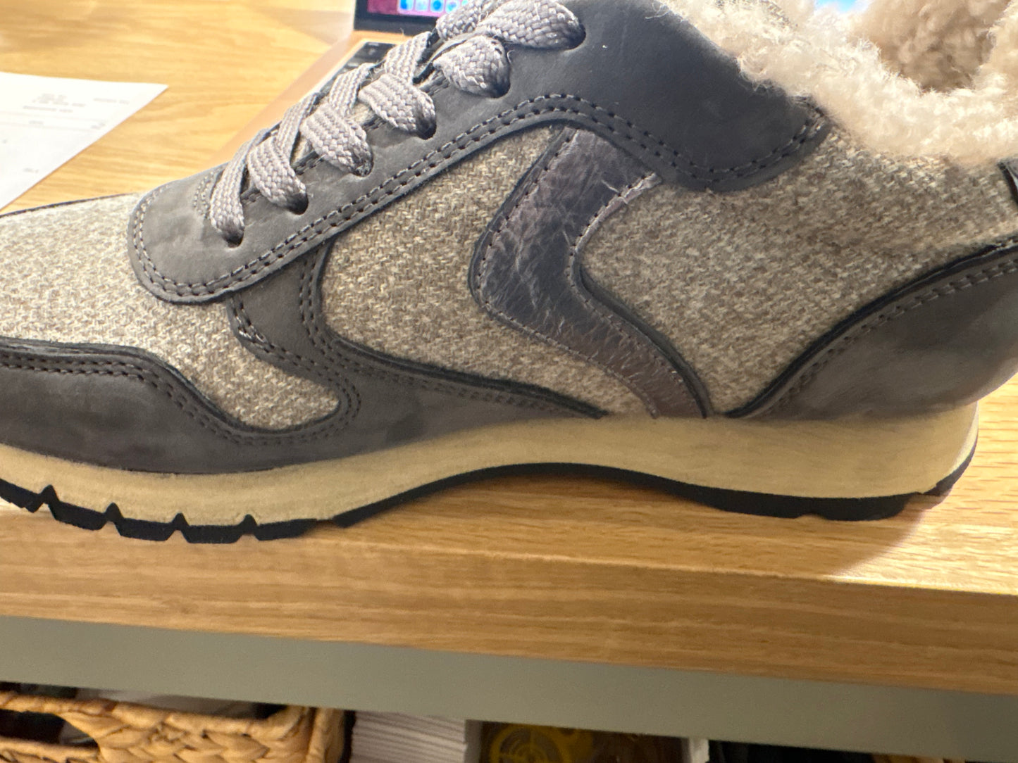 Julia Fur Sneaker in Grey