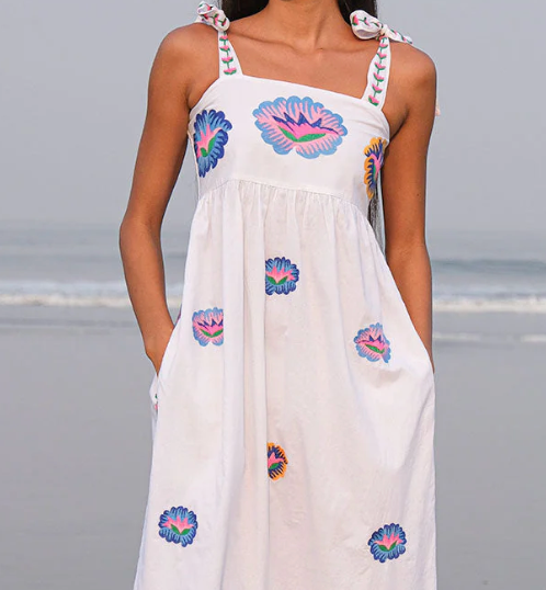 Agate Dress Lotus Flower on White