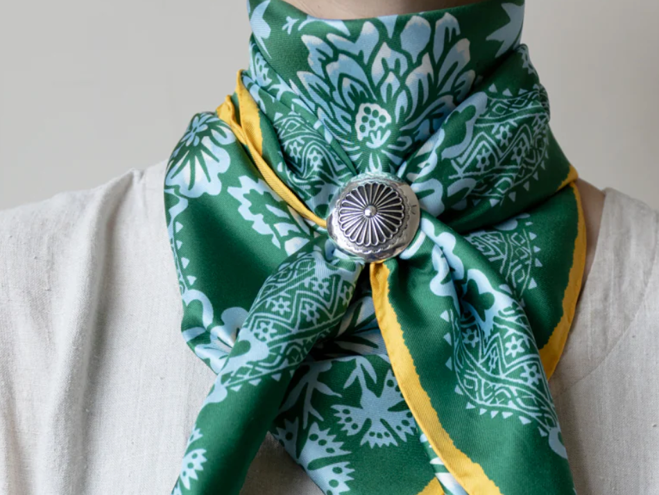 Silk Twill Patterned Scarf - 35x35 Large