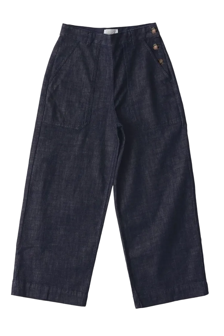 Annie Organic Indigo Side Button Jeans