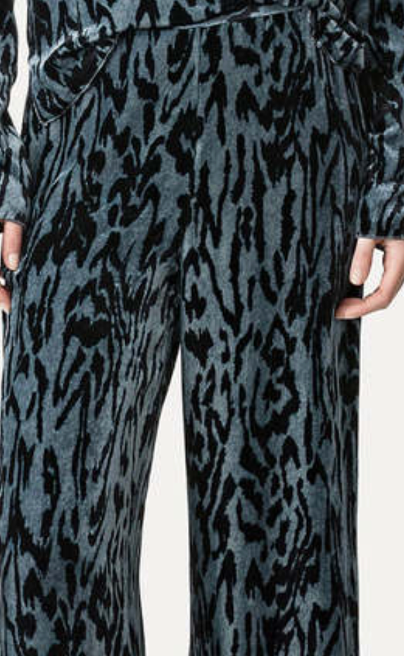 Moiree Print Velvet Pants