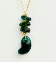 Hand Blown Glass Beads on Cord - NECKLACE