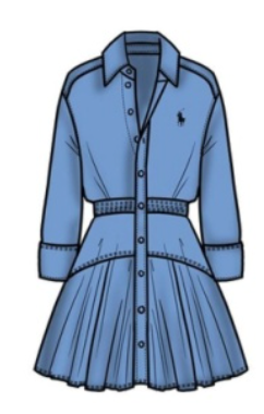 40/1 CTN OXFORD-WVN-COLLARED-LONG SLEEVE-SHIRT DRESS