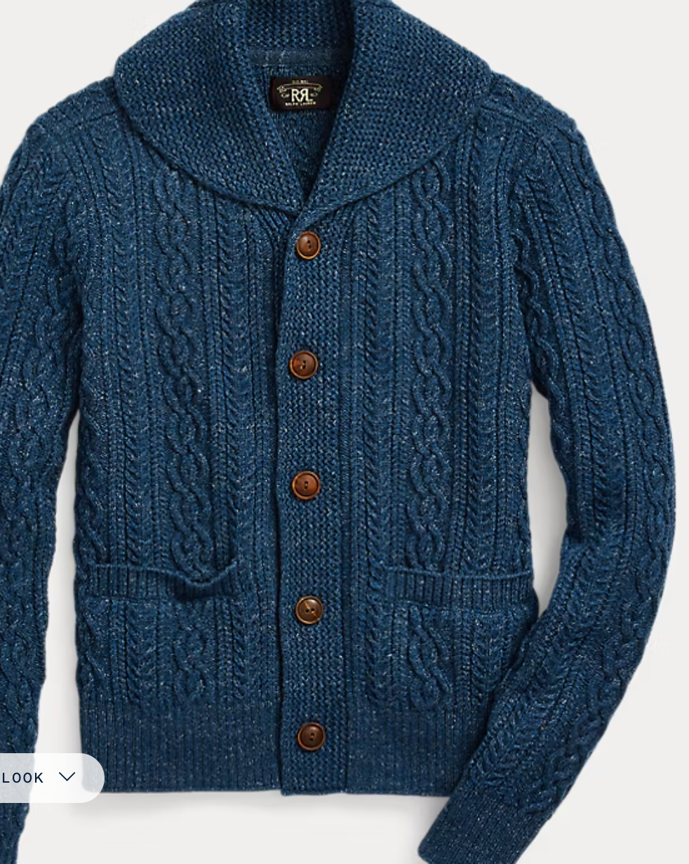 RRL Cable Cotton-Wool Shawl Cardigan