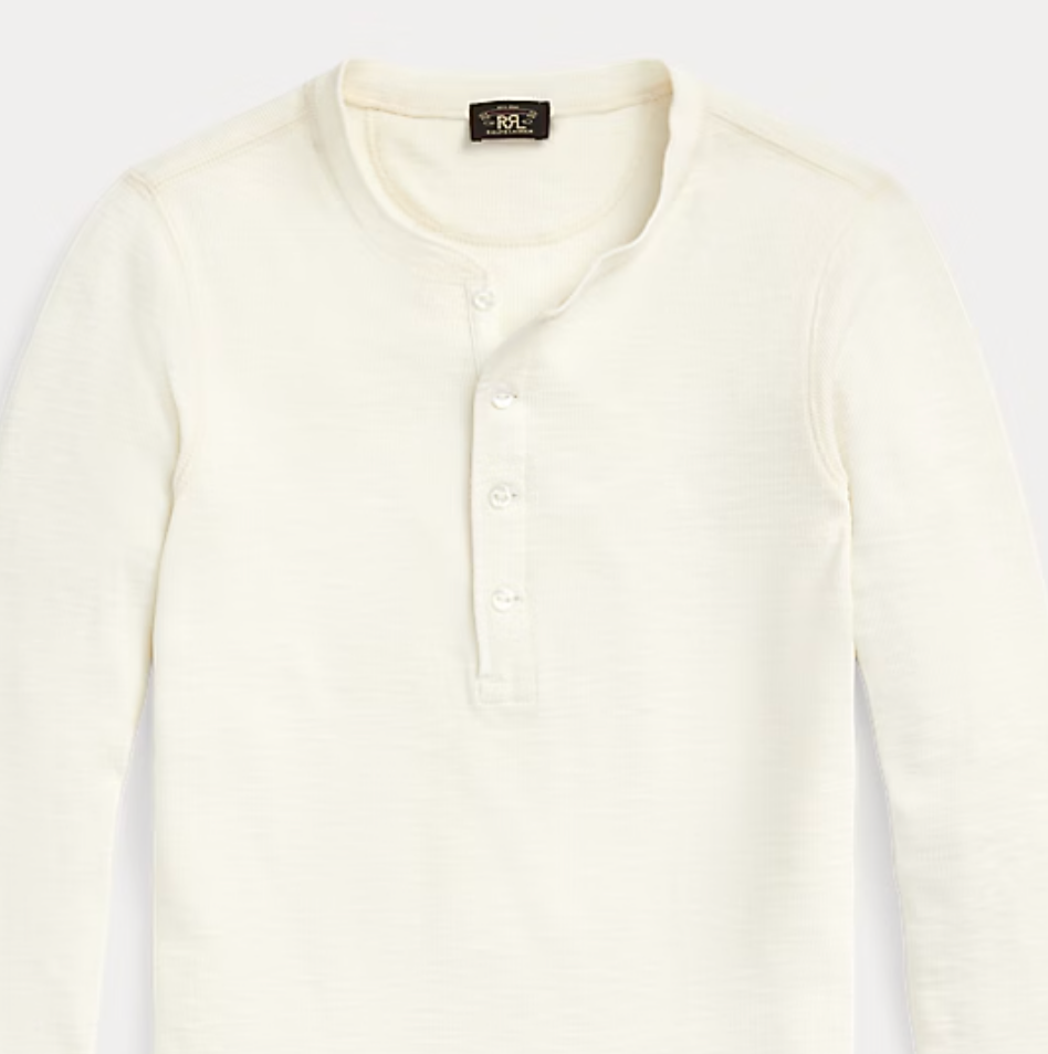 RRL Waffle-Knit Henley Shirt