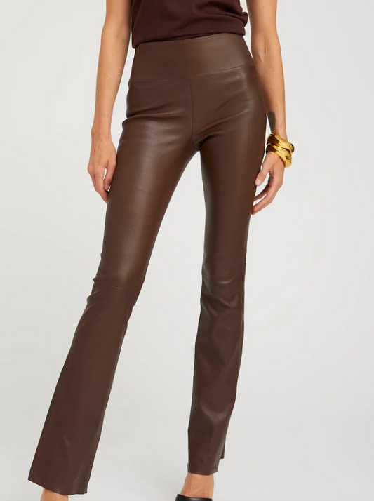 Leather Micro Flare Pants