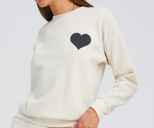 Vintage White Heart Sweatshirt