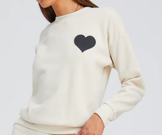 Vintage White Heart Sweatshirt