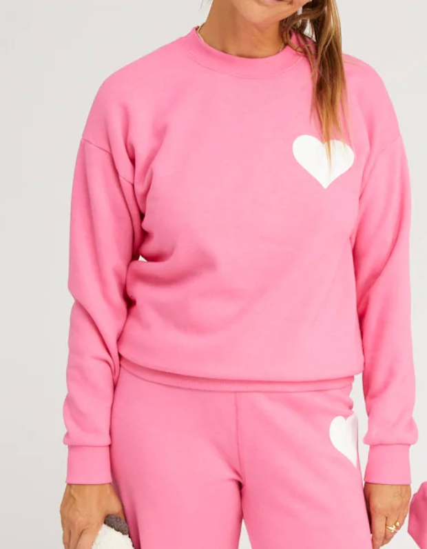 Vintage White Heart Sweatshirt