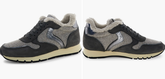 Julia Fur Sneaker in Grey