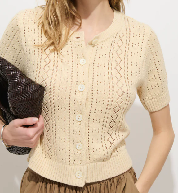 Elle Pointelle Cardigan