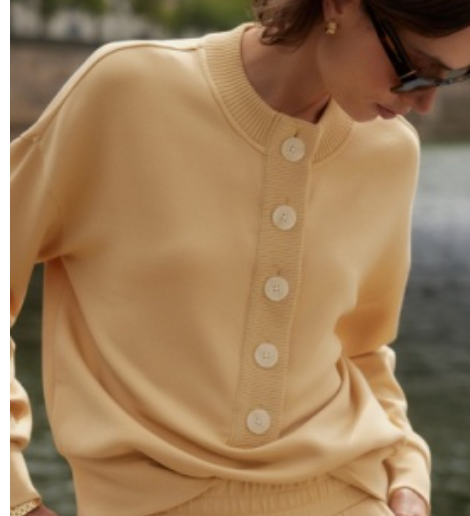Reena Button Front Sweat