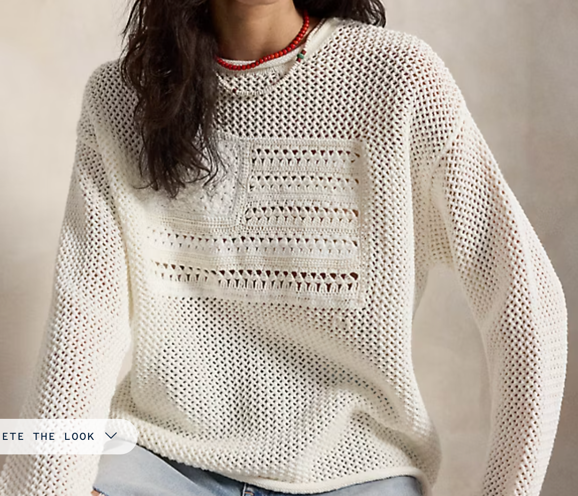 Tonal Flag Pointelle Sweater