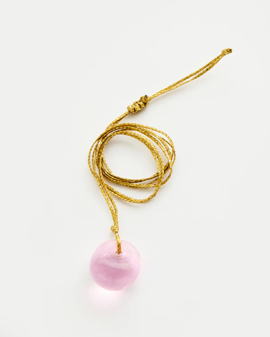 Hand Blown Glass Bead on Cord - Pink Necklace