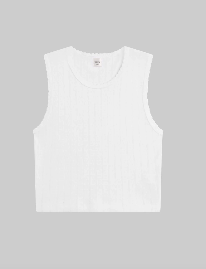 Pointelle Sleeveless Crew