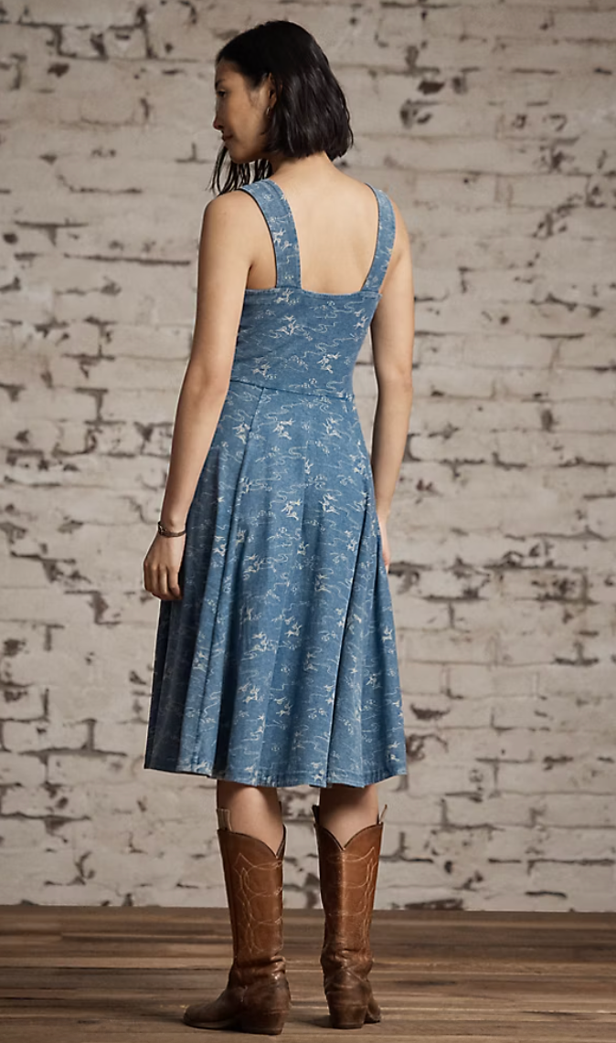 Indigo Print Cotton Jersey Dress